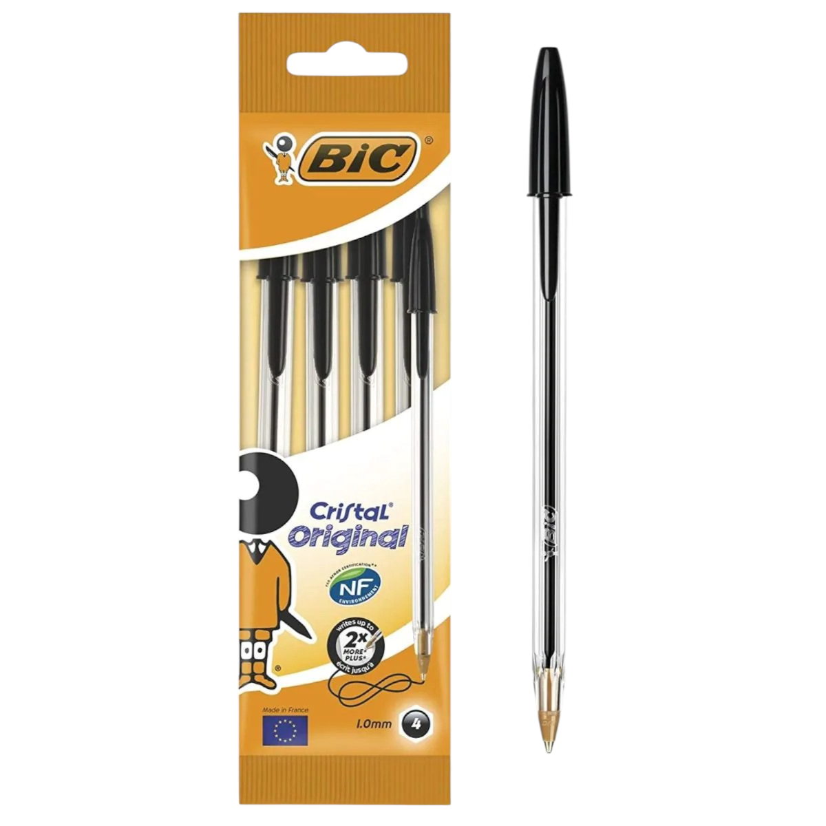 BIC - SET 4 PENNE CRISTAL ORIGINAL NERE