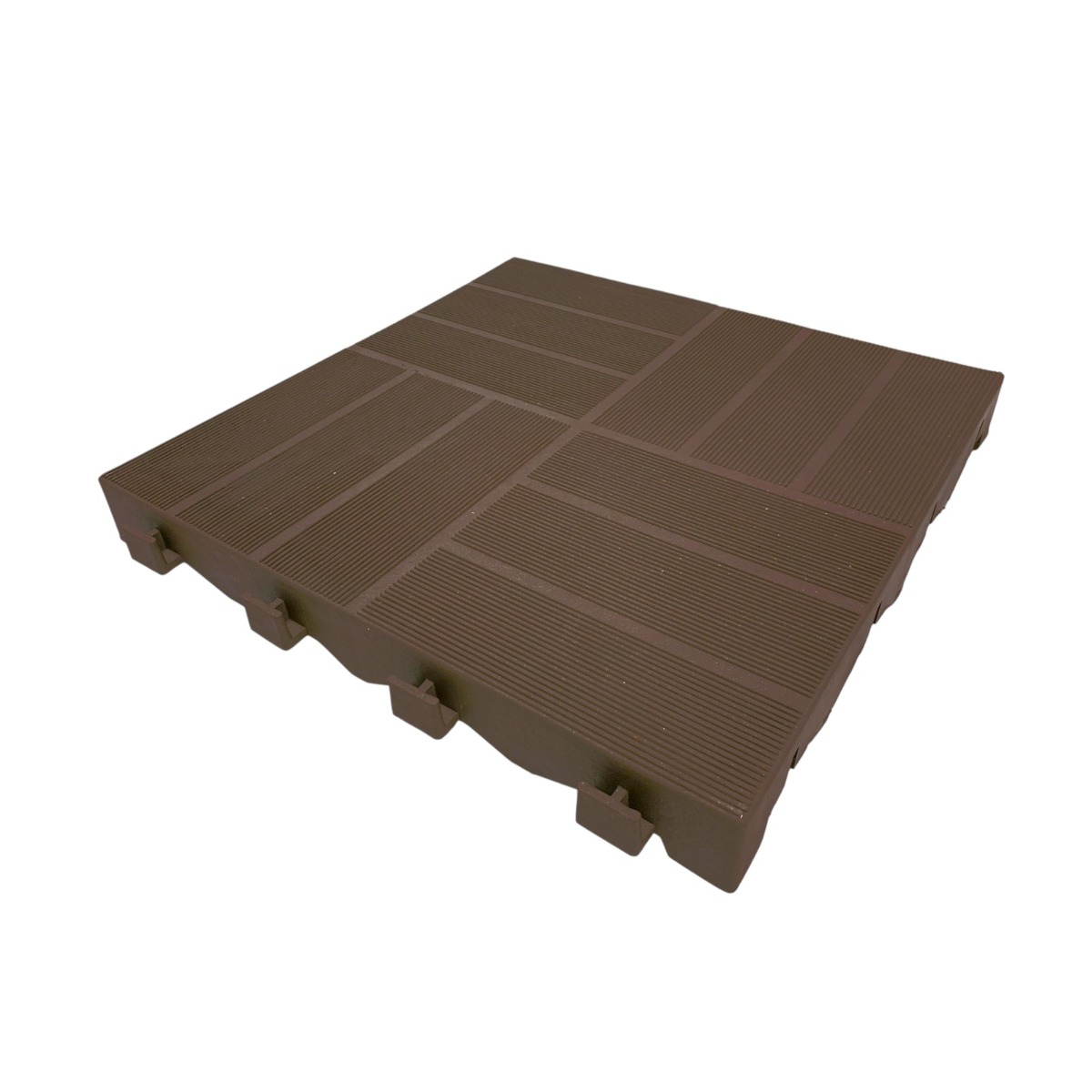 PIASTRELLA MIXTILE DA ESTERNO AD INCASTRO IN WPC CM 40X40 MARRONE 