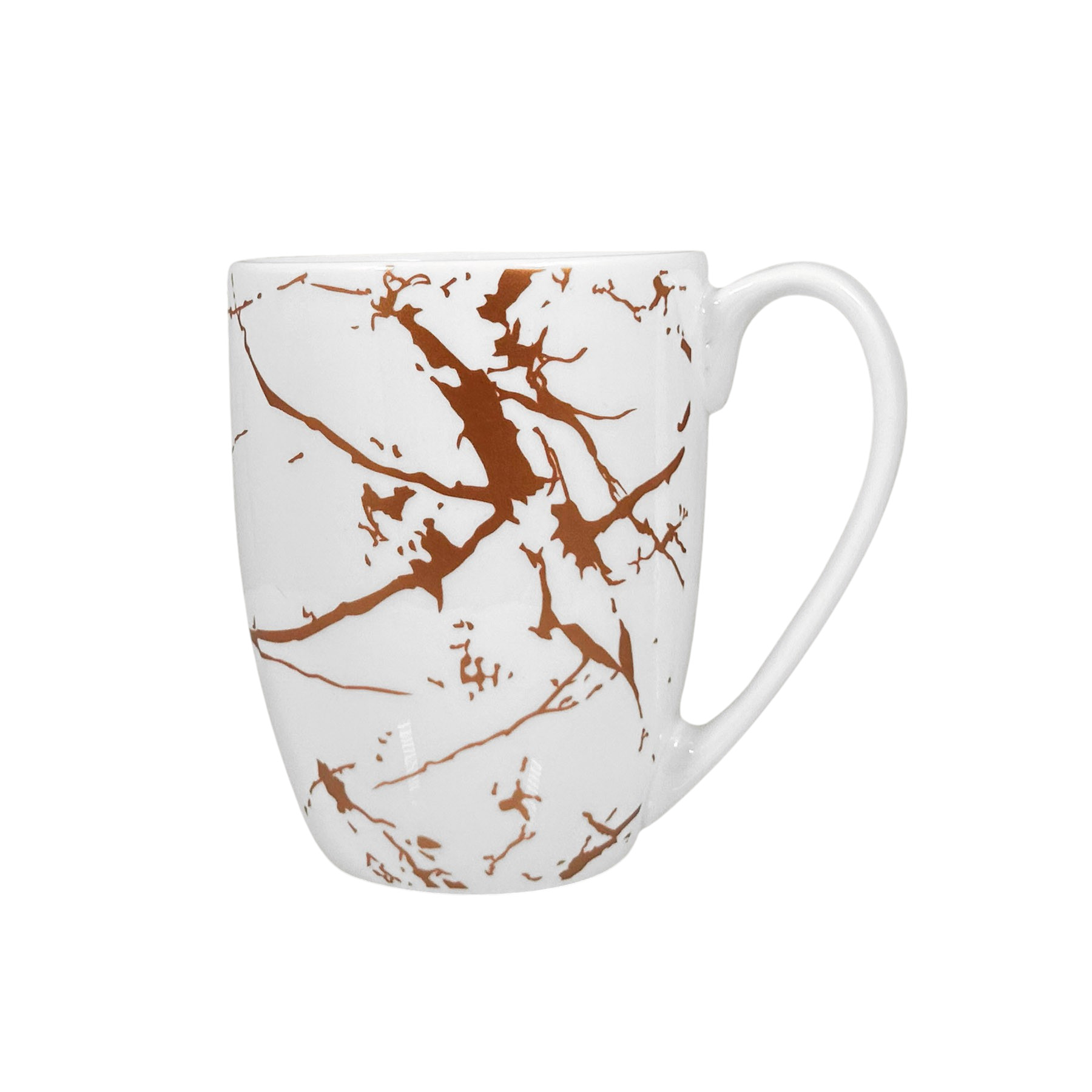 TAZZA CON MANICO IN CERAMICA LINEA MARBLE WHITE 38CL BIANCA EFFETTO MARMO