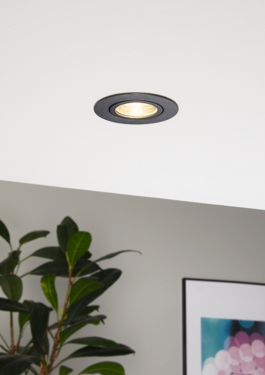 LAMPADA AD INCASSO A LED SALICETO DIAM. 8.8CM NERO - 1X4.8W 2700K 1X450lm