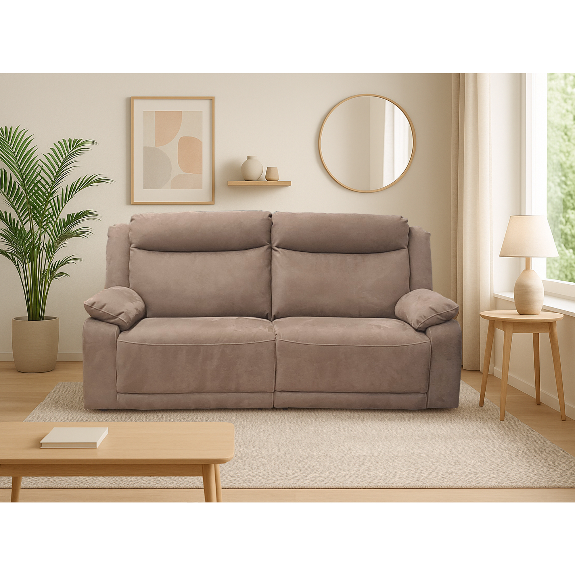 DIVANO 2 POSTI MOD. ISCHIA IN TESSUTO NABUCCO TORTORA