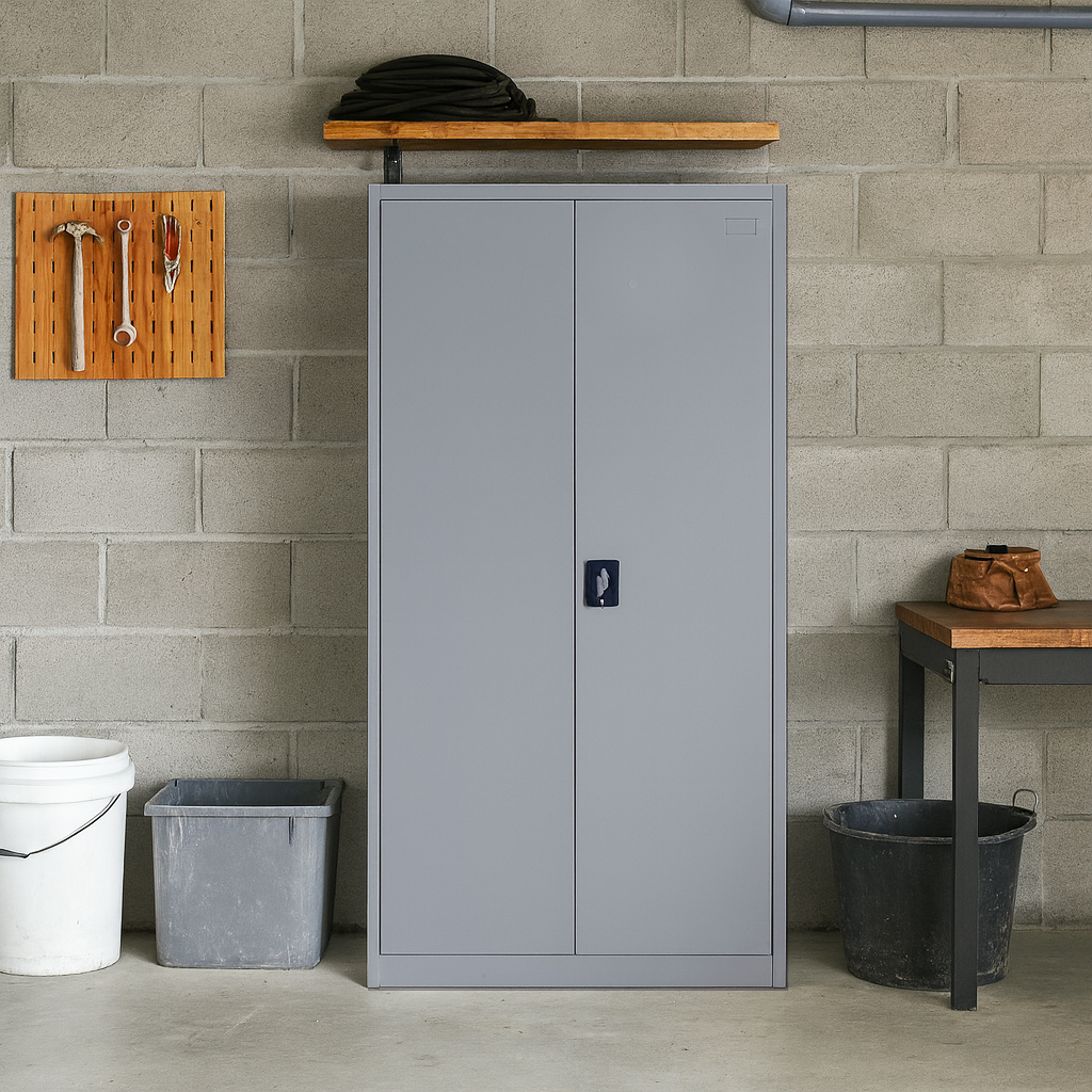 ARMADIO PORTASCOPE MOD. CC-C2A CM 90X45 H180 IN METALLO GRIGIO 