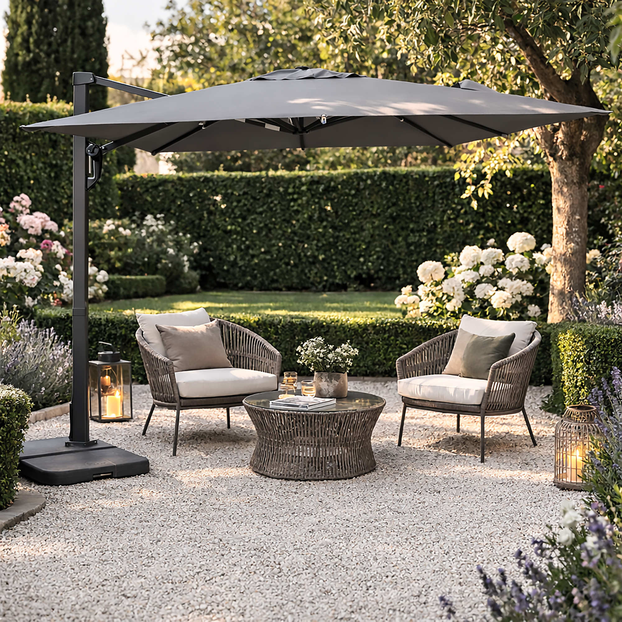 OMBRELLONE A BRACCIO MOD. MYB 3X3MT GRIGIO CHIARO