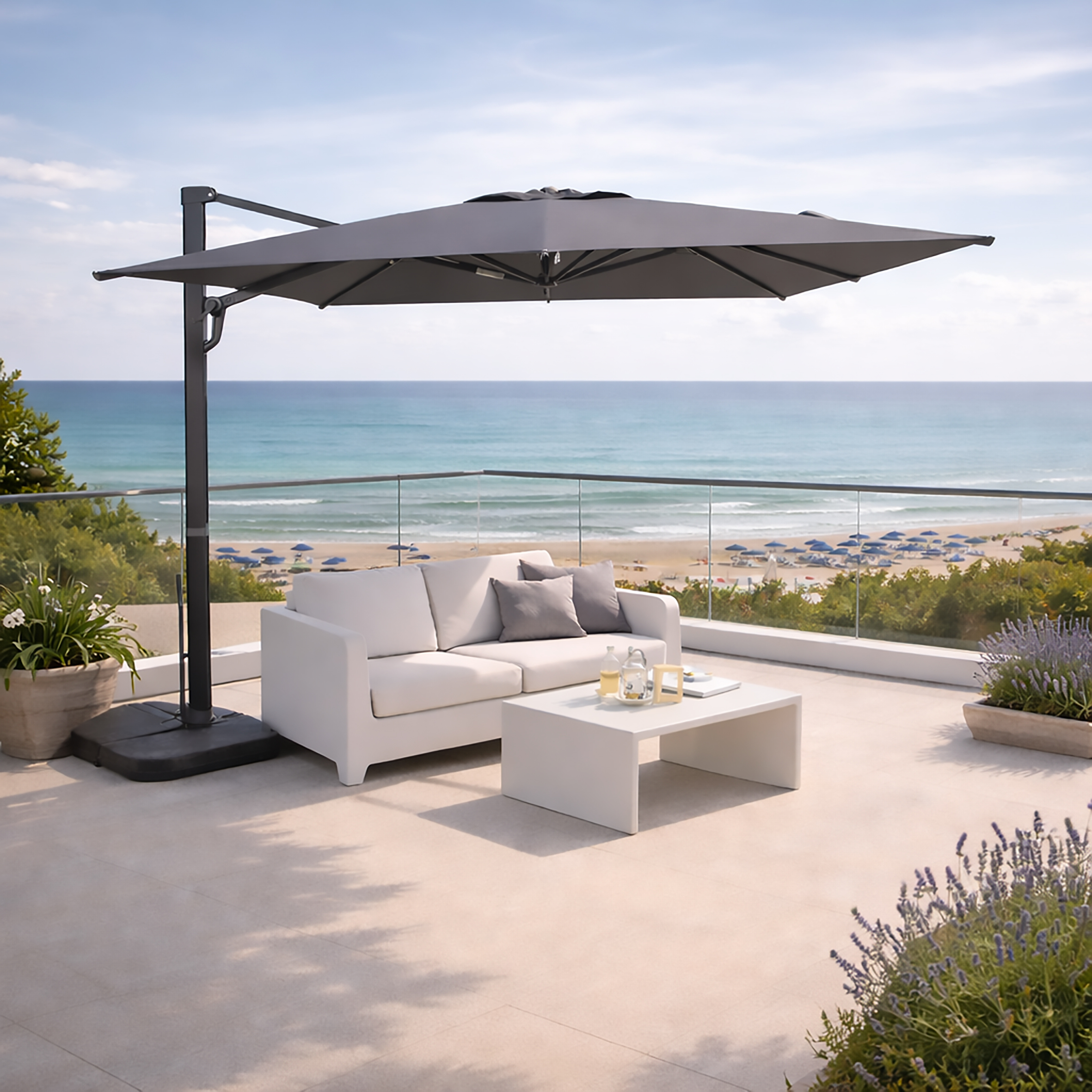 OMBRELLONE A BRACCIO MOD. MYB 3X3MT GRIGIO SCURO