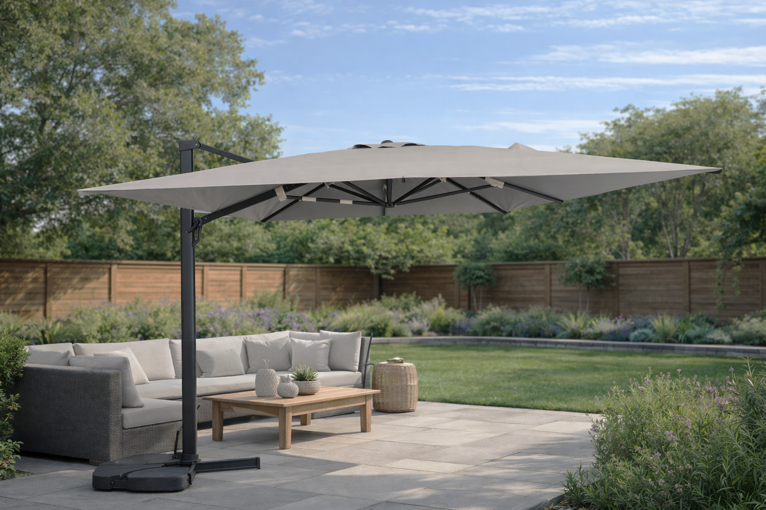 OMBRELLONE A BRACCIO MOD. MYB 3X4MT GRIGIO CHIARO