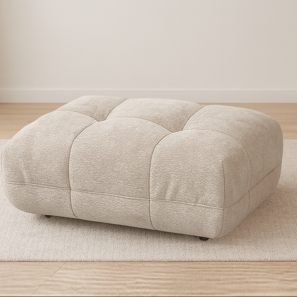 POUF MOD. PANDA CM 105X75 H. 45 IN TESSUTO BEIGE