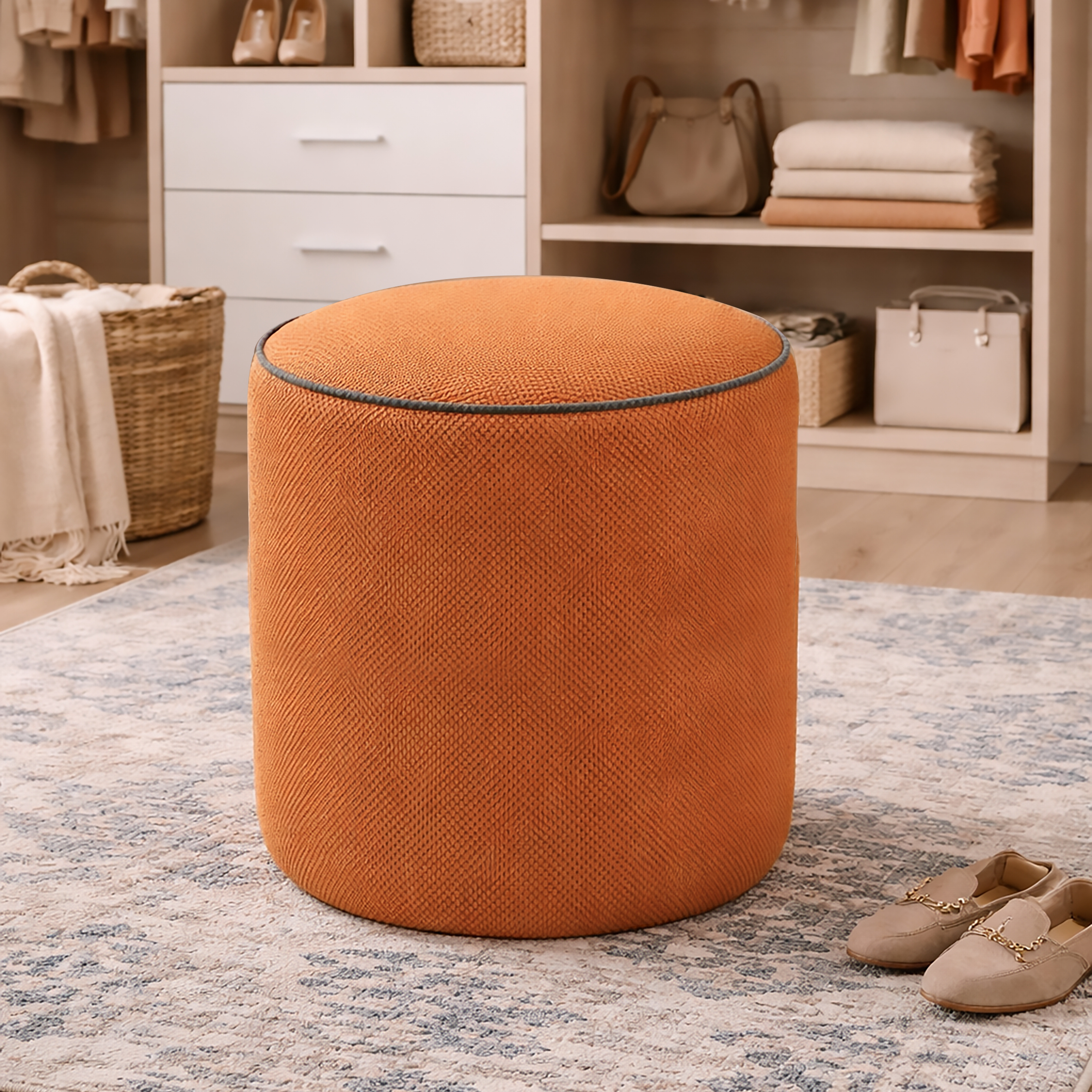 POUF MOD. CIRCLE MINI DIAM. 50 H.47 IN TESSUTO TERRA