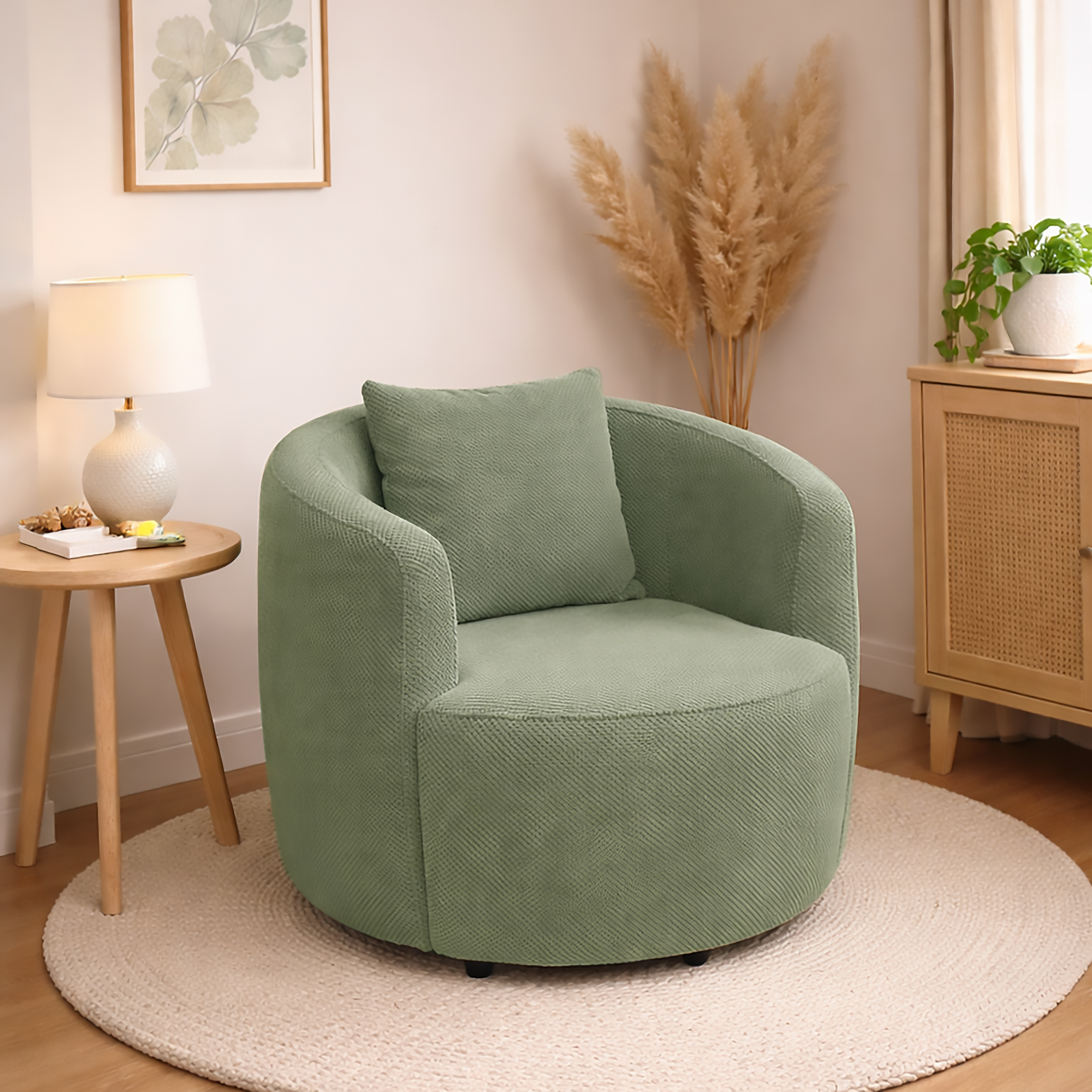 POLTRONA MOD. PINA IN TESSUTO CM 77X76 H.70 VERDE 