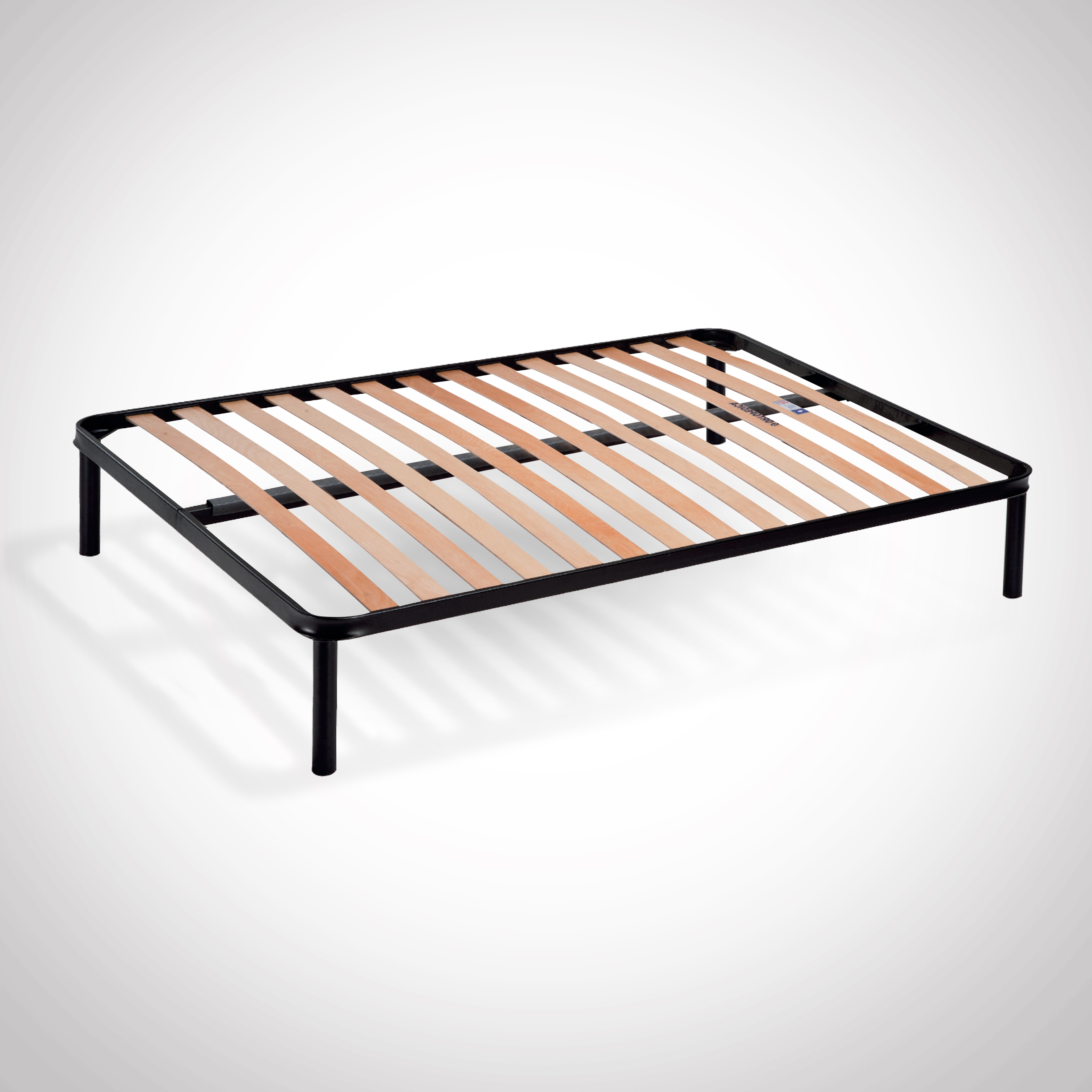 RETE 1 PIAZZA E 1/2 MOD. CLOUD CM 160X190 IN METALLO NERO CON 14 DOGHE 