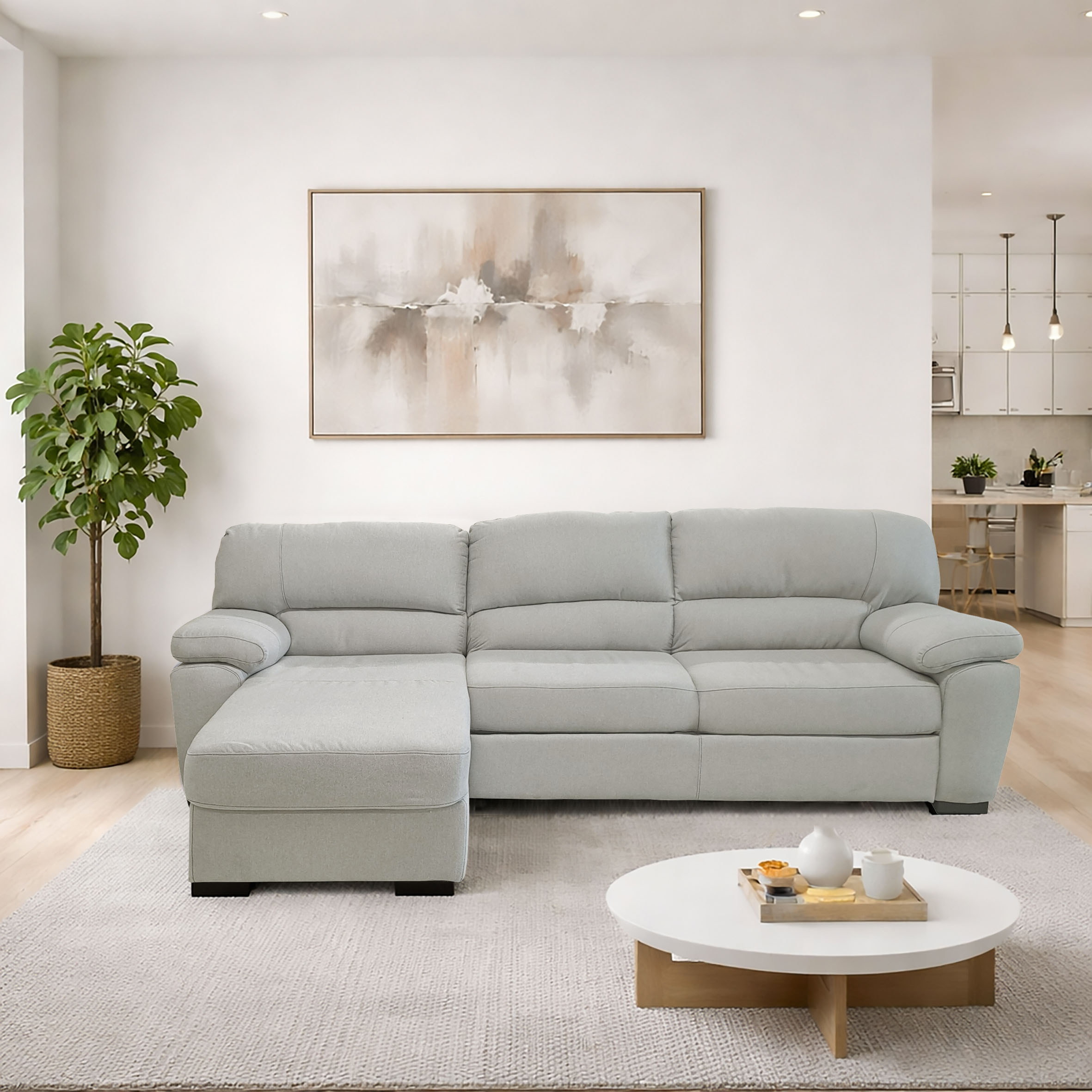 SALOTTO MOD. TERRY PENISOLA SX IN TESSUTO SILVER