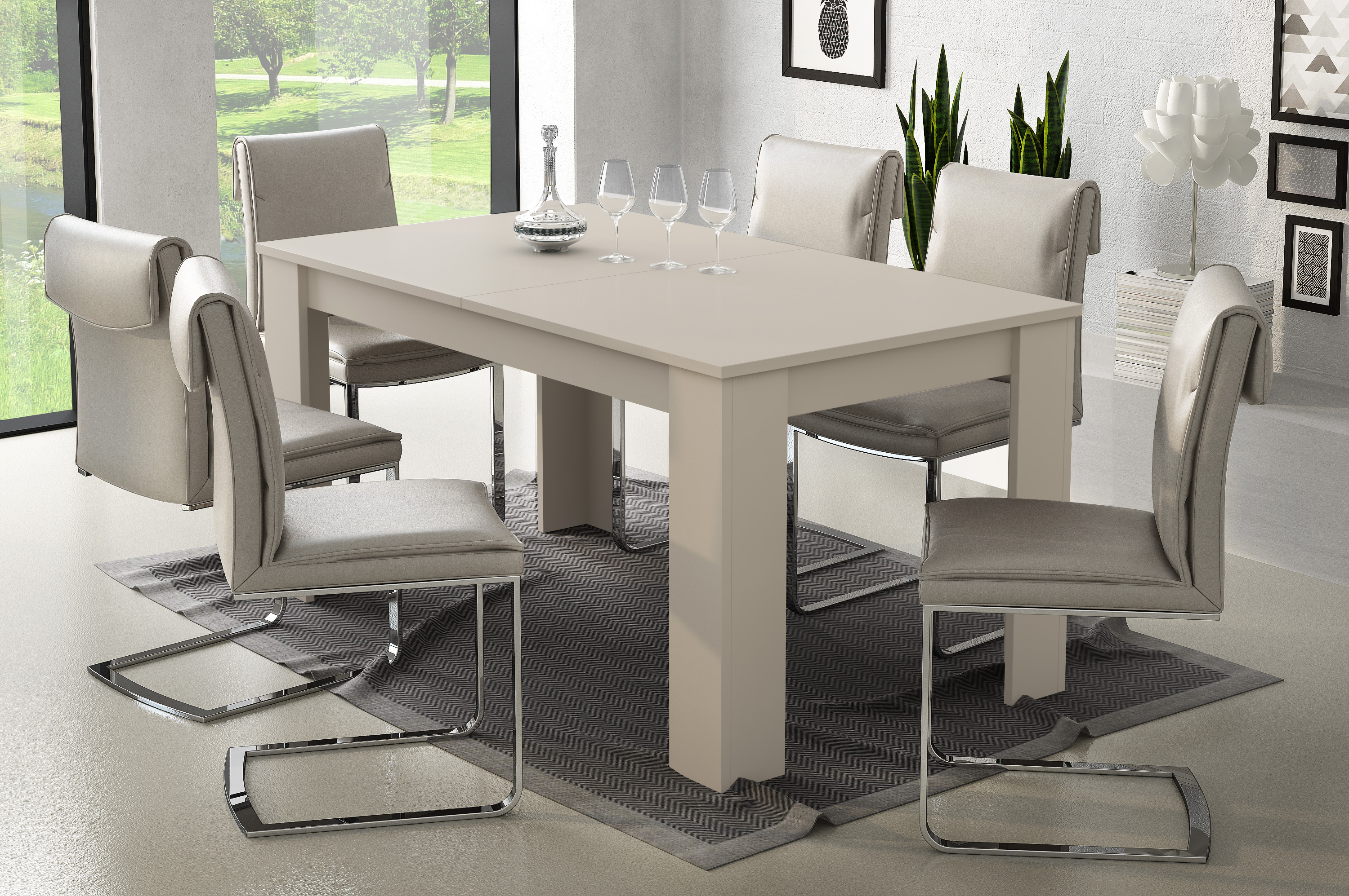TAVOLO ALLUNGABILE MOD. ULRICH III CM 140X88 CACHEMIRE