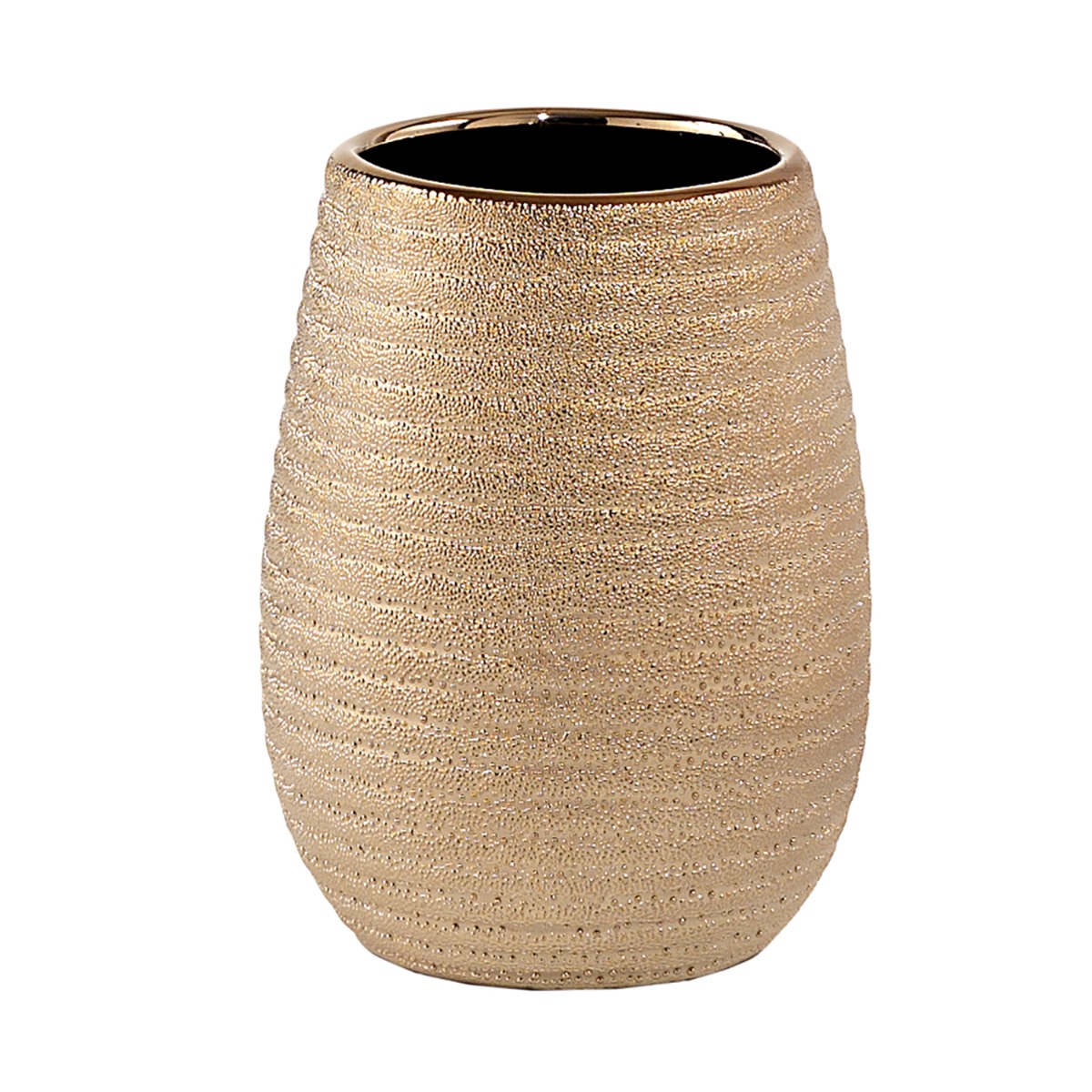 LINEA ASTRID - BICCHIERE PORTASPAZZOLINI IN CERAMICA ORO