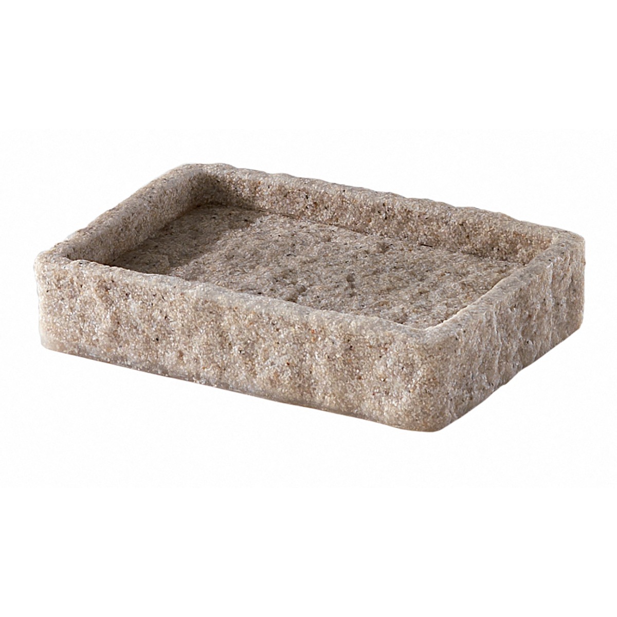 LINEA ARIES - PORTA SAPONE IN RESINA E SABBIA BEIGE