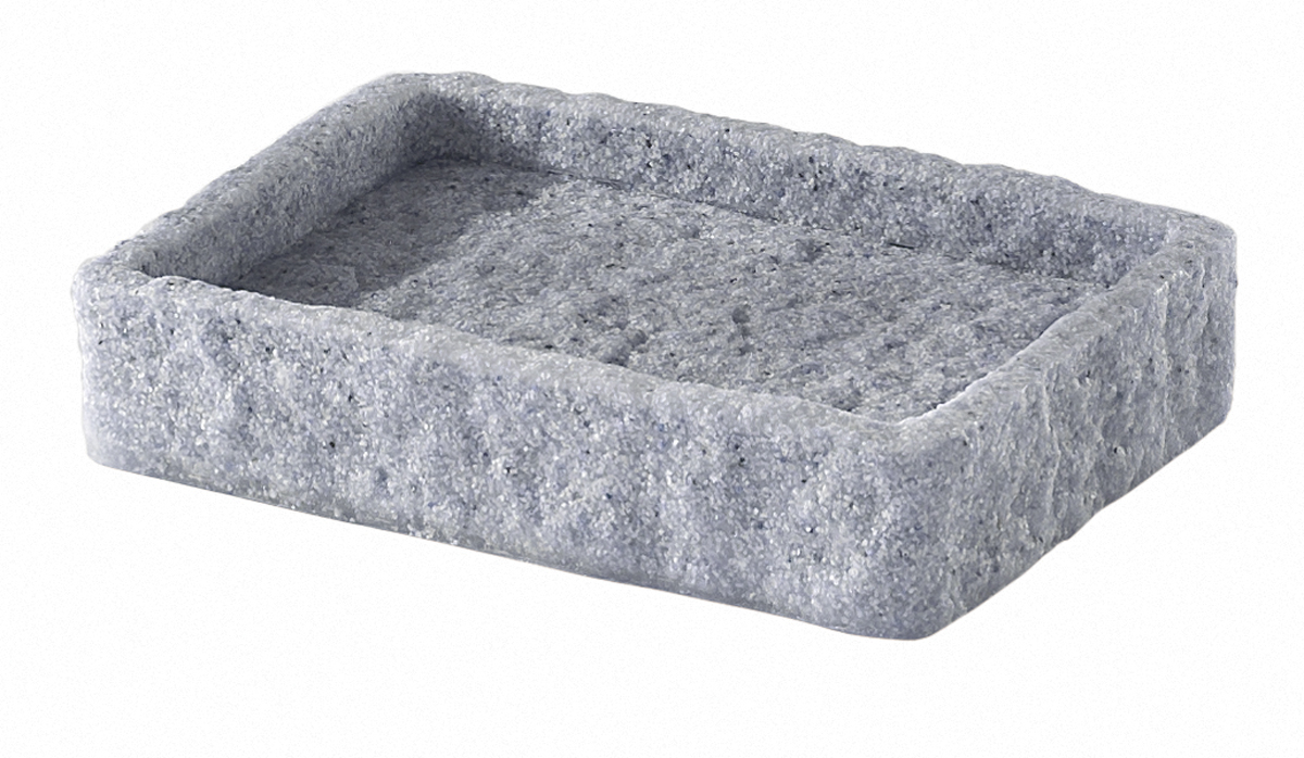 LINEA ARIES - PORTA SAPONE IN RESINA E SABBIA GRIGIO 