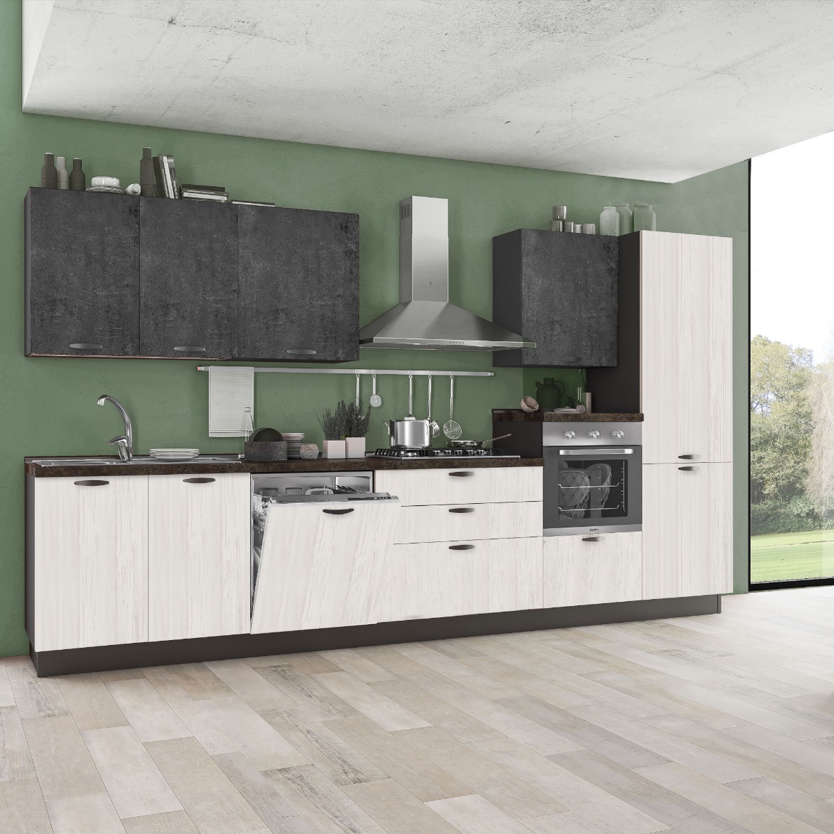 CUCINA MOD. MIRA COMP. LOLA CM 360X60 H.216 VERSIONE DESTRA