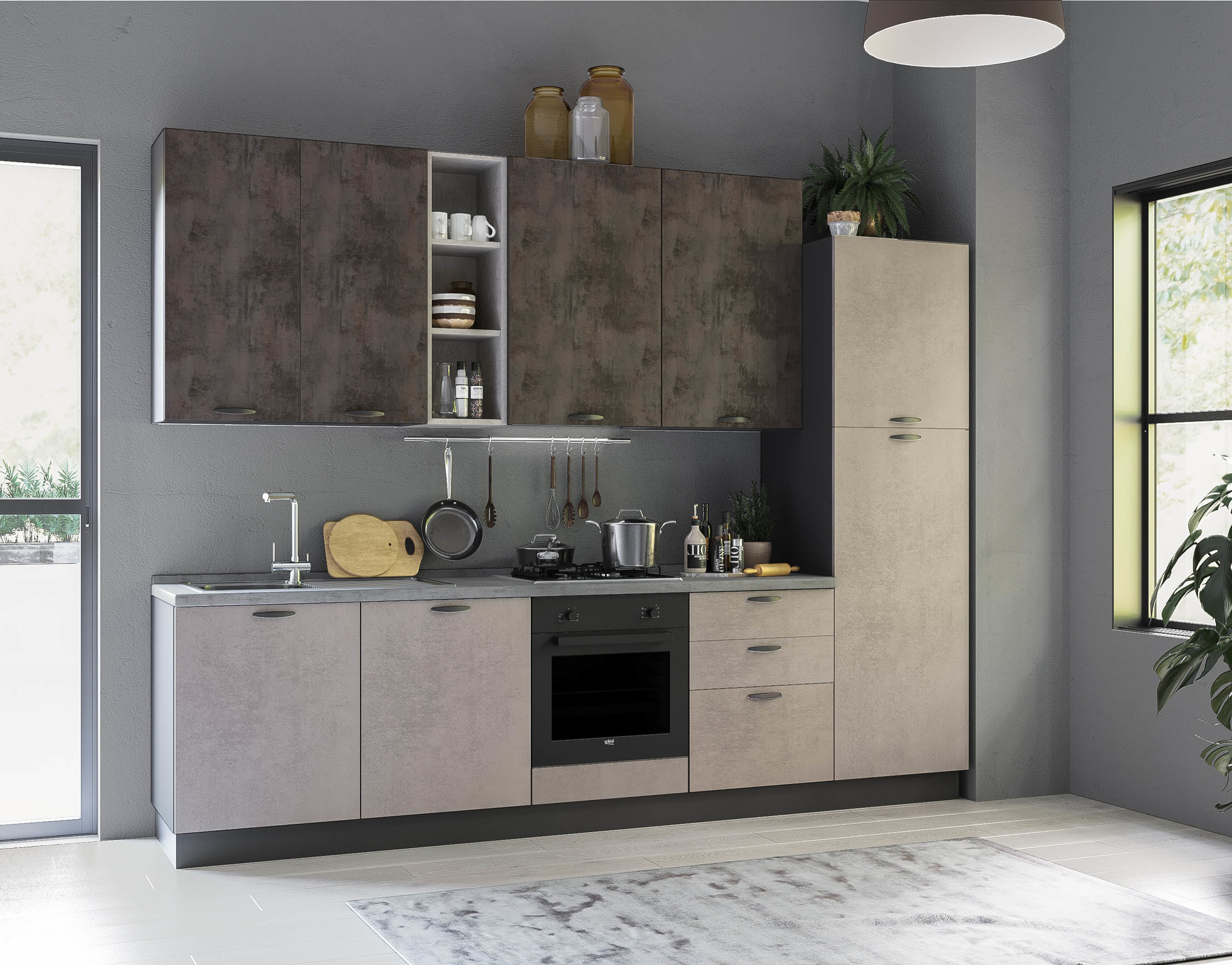 CUCINA MOD. MIRA COMP. SARA CM 300X60 H.240 VERSIONE DESTRA