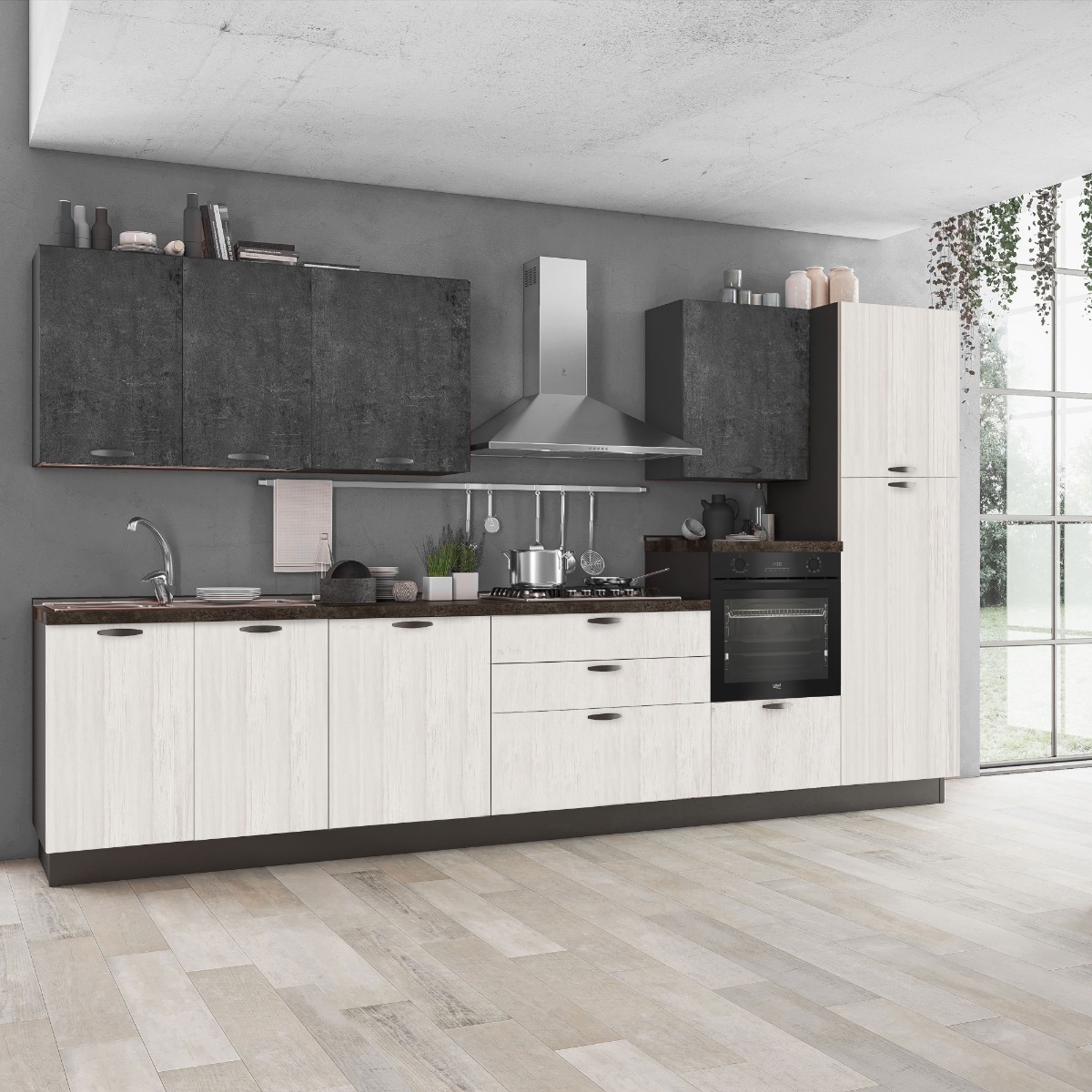 CUCINA MOD. MIRA COMP. RUNA CM 360X60 H.216 VERSIONE DESTRA