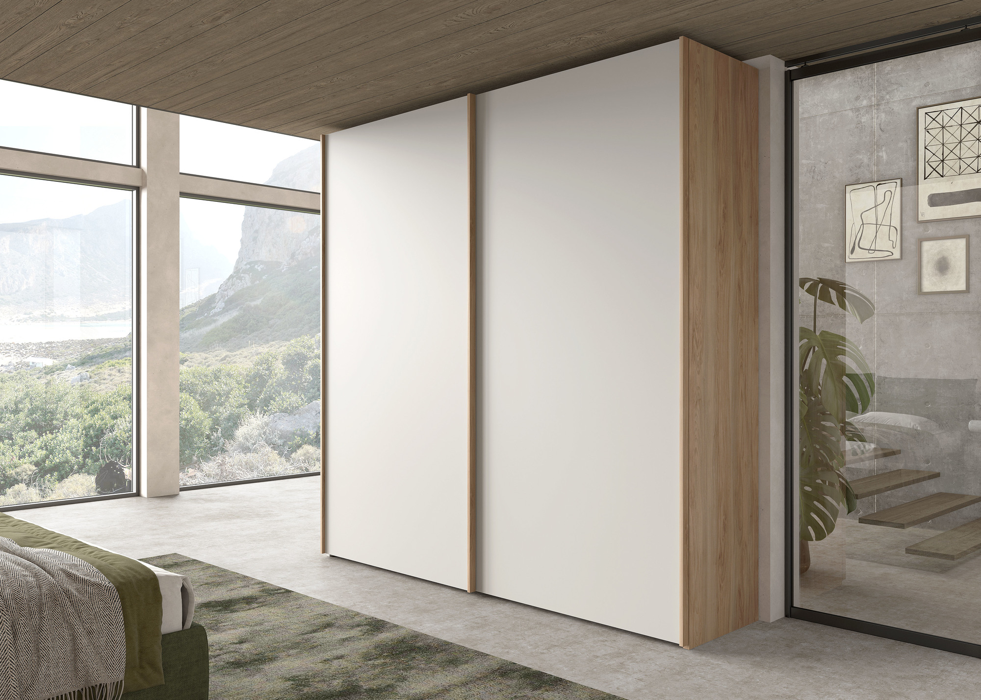 ARMADIO CM 241X65 H. 247 NOCE E CANAPA