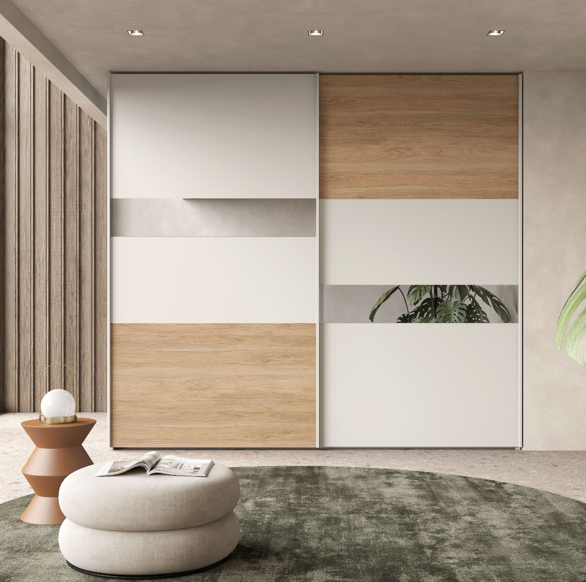 ARMADIO MOD. ELLIOT CM 272X65 H. 247 CANAPA E NOCE