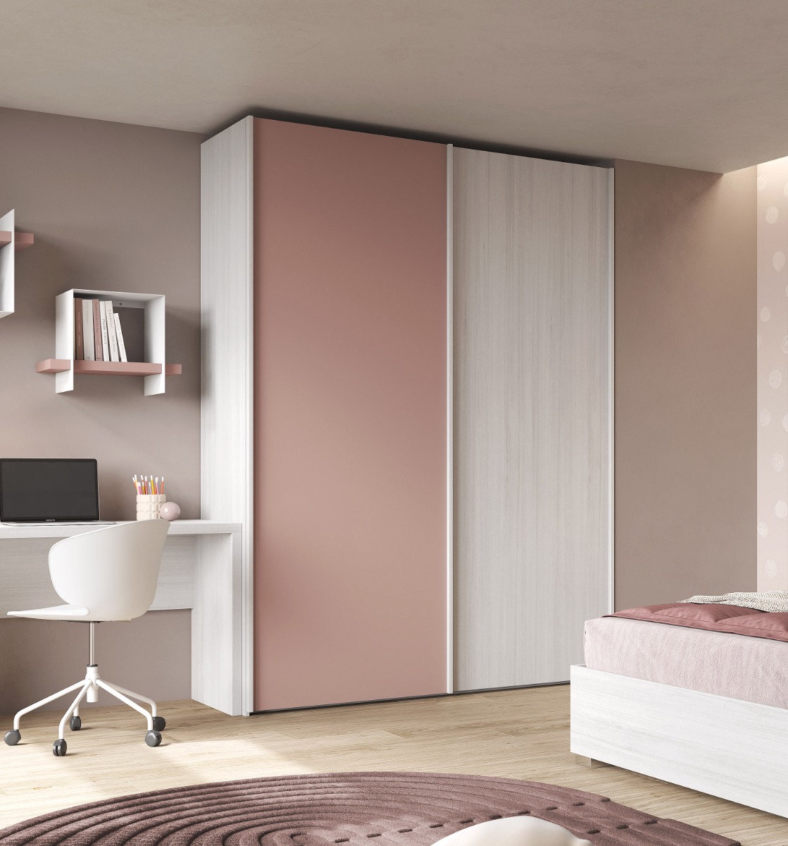 ARMADIO CM 181X65 H.247 ROVERE NORDICO E ROSA