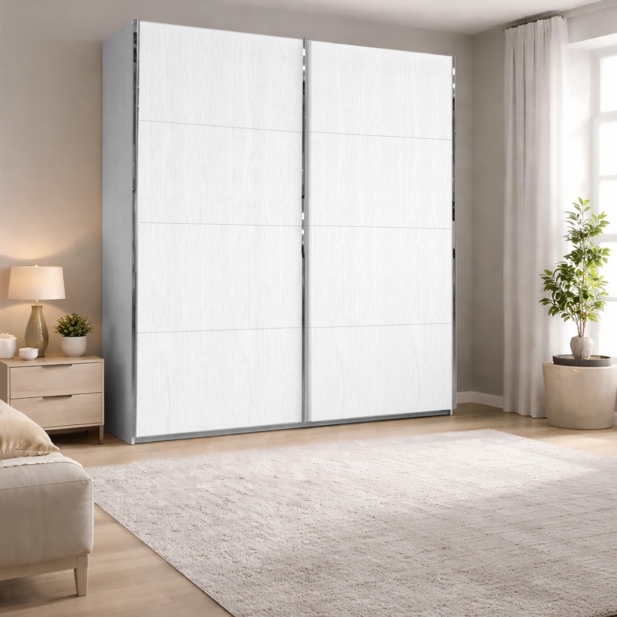 ARMADIO CM 204.5X65 H.234 TUTTO BIANCO FRASSINATO 