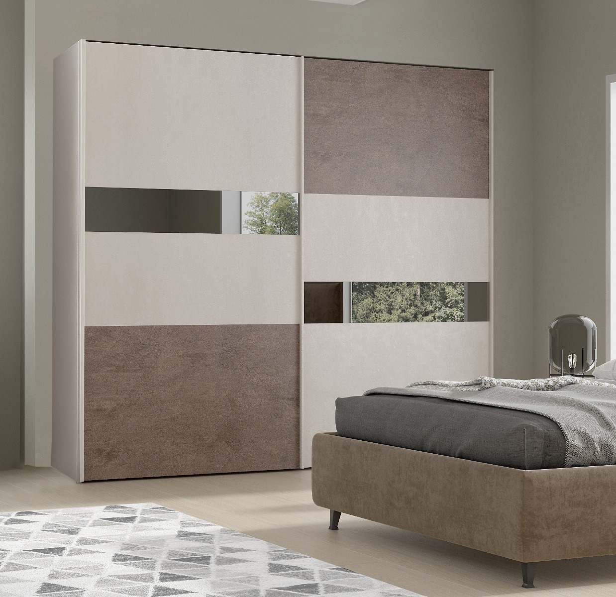 ARMADIO MOD. ELLIOT CM 272X65 H. 247 SPATOLATO E BRONZO