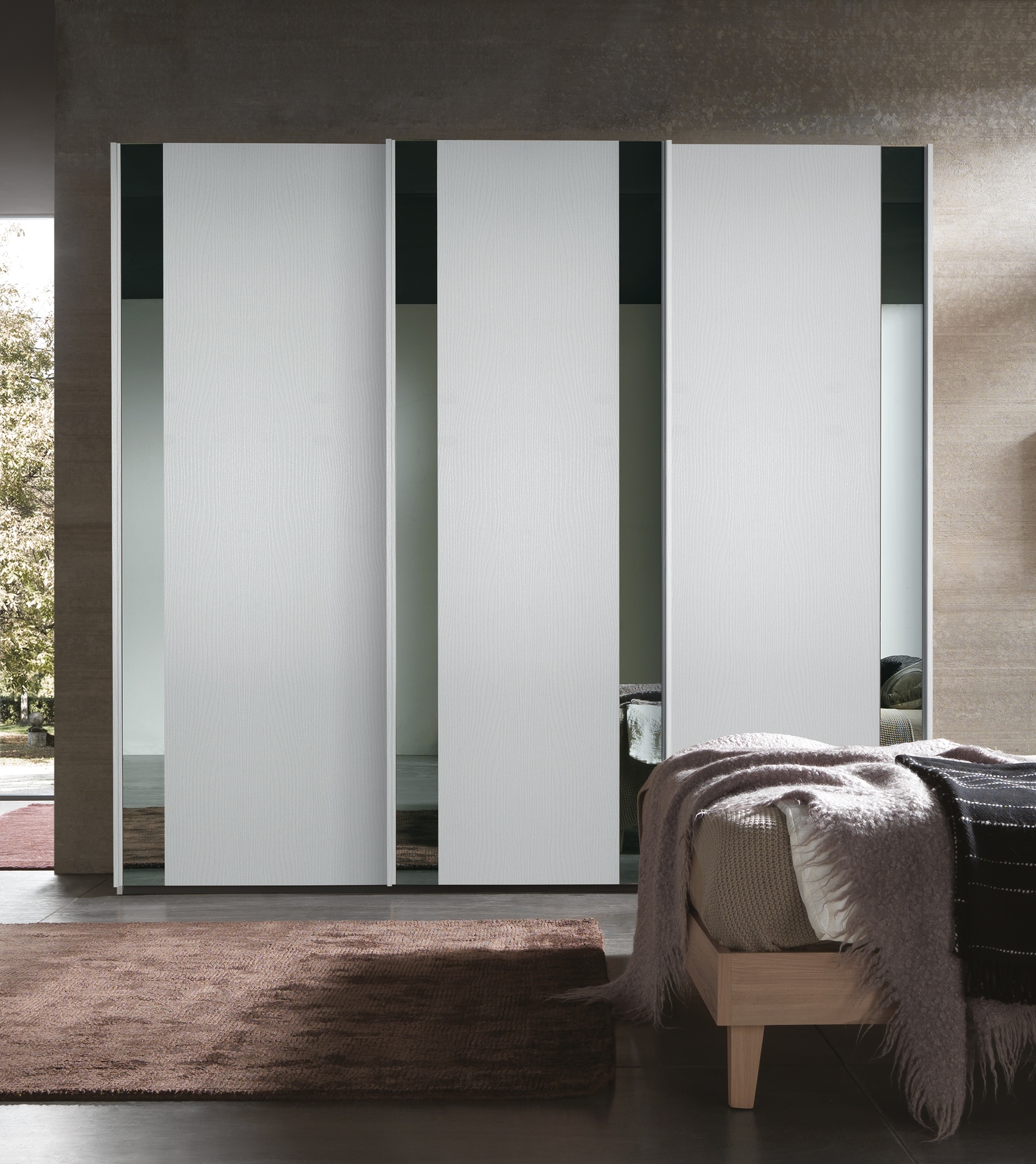 ARMADIO MOD. RIGO CM 270X65 H. 247 BIANCO FRASSINATO 