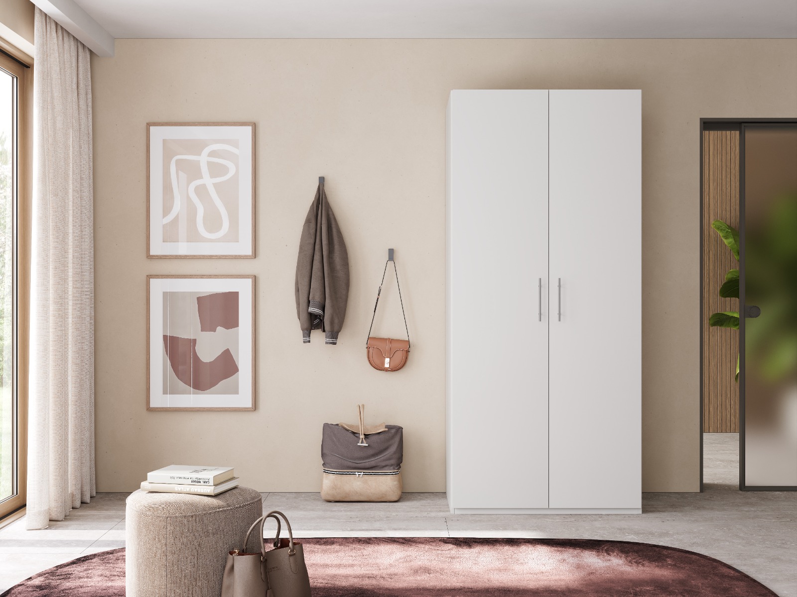 ARMADIO MULTIUSO CM 91X55 H. 202 BIANCO OPACO