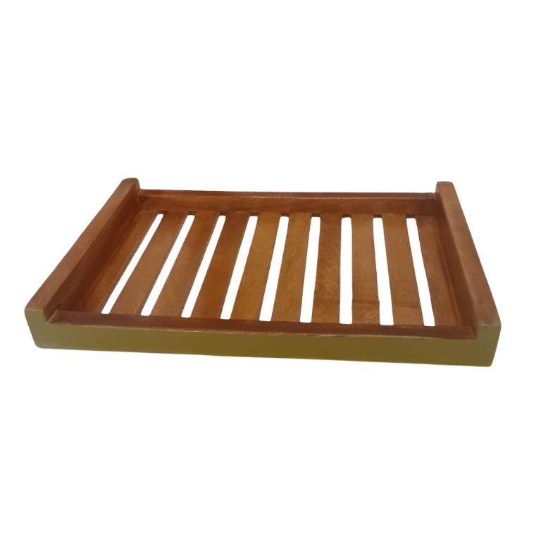 VASSOIO IL LEGNO RETTANGOLARE CON FINITURA ANTICATA 34X24 H 4CM