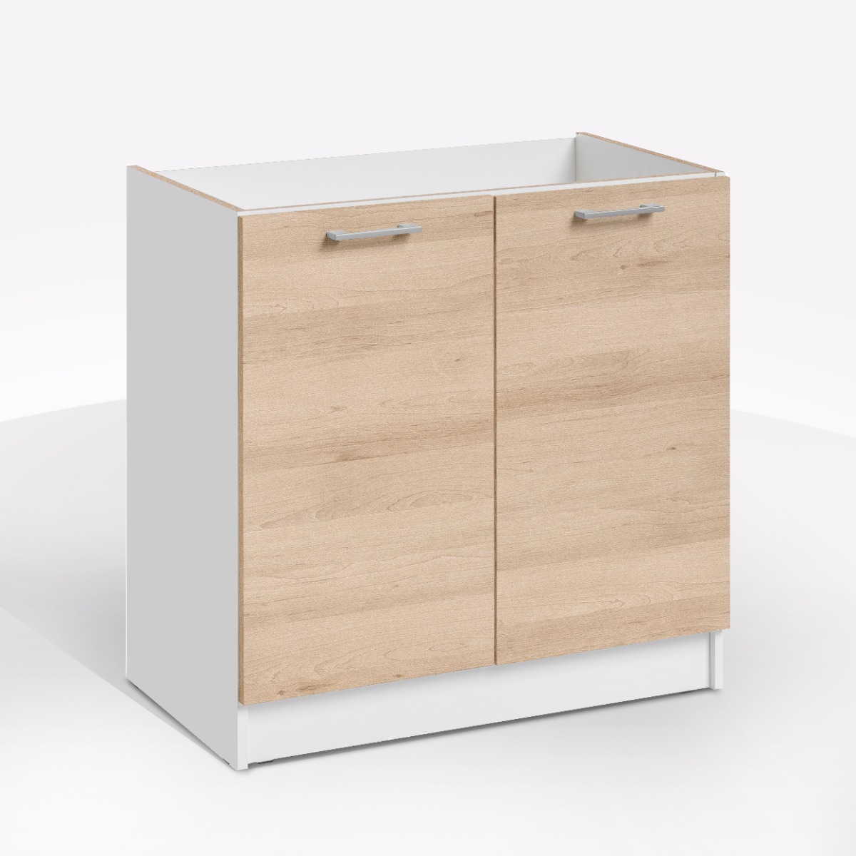 SOTTOLAVELLO ECO CM 80X46 H.82 BIANCO E ROVERE ARTISAN