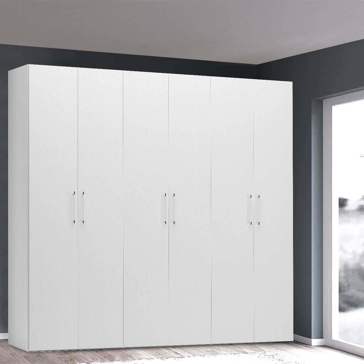 ARMADIO MOD. BASIC CM 270X58 H. 247 BIANCO FRASSINATO