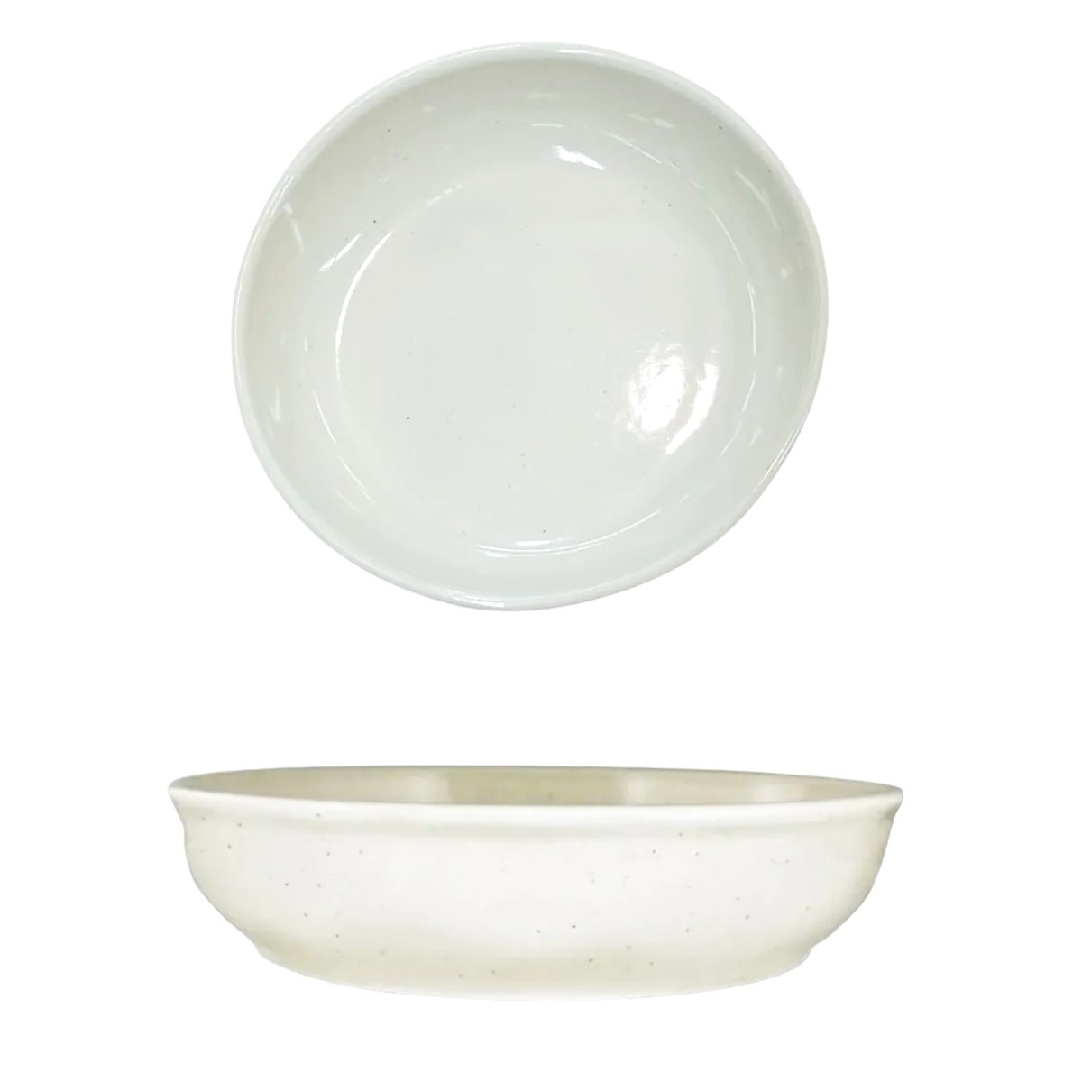 PIATTO FONDO IN CERAMICA LINEA FONT DIAM. 22CM BEIGE