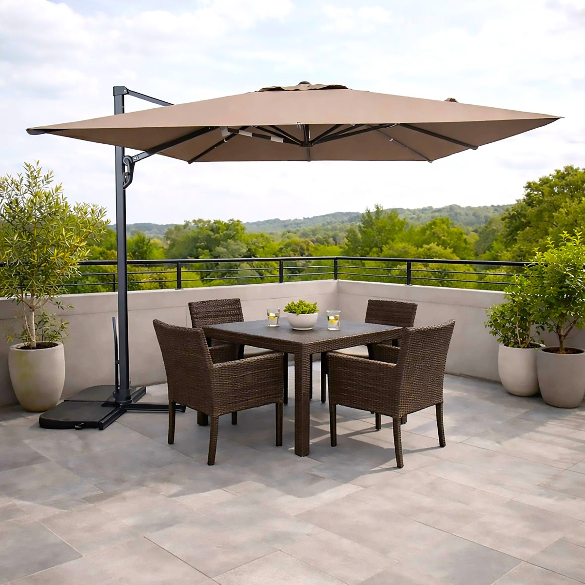 OMBRELLONE A BRACCIO MOD. MYB 3X3MT ECRU'