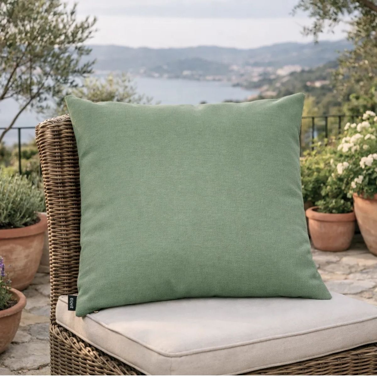 CUSCINO DA ESTERNO CM 40X40 VERDE SALVIA 