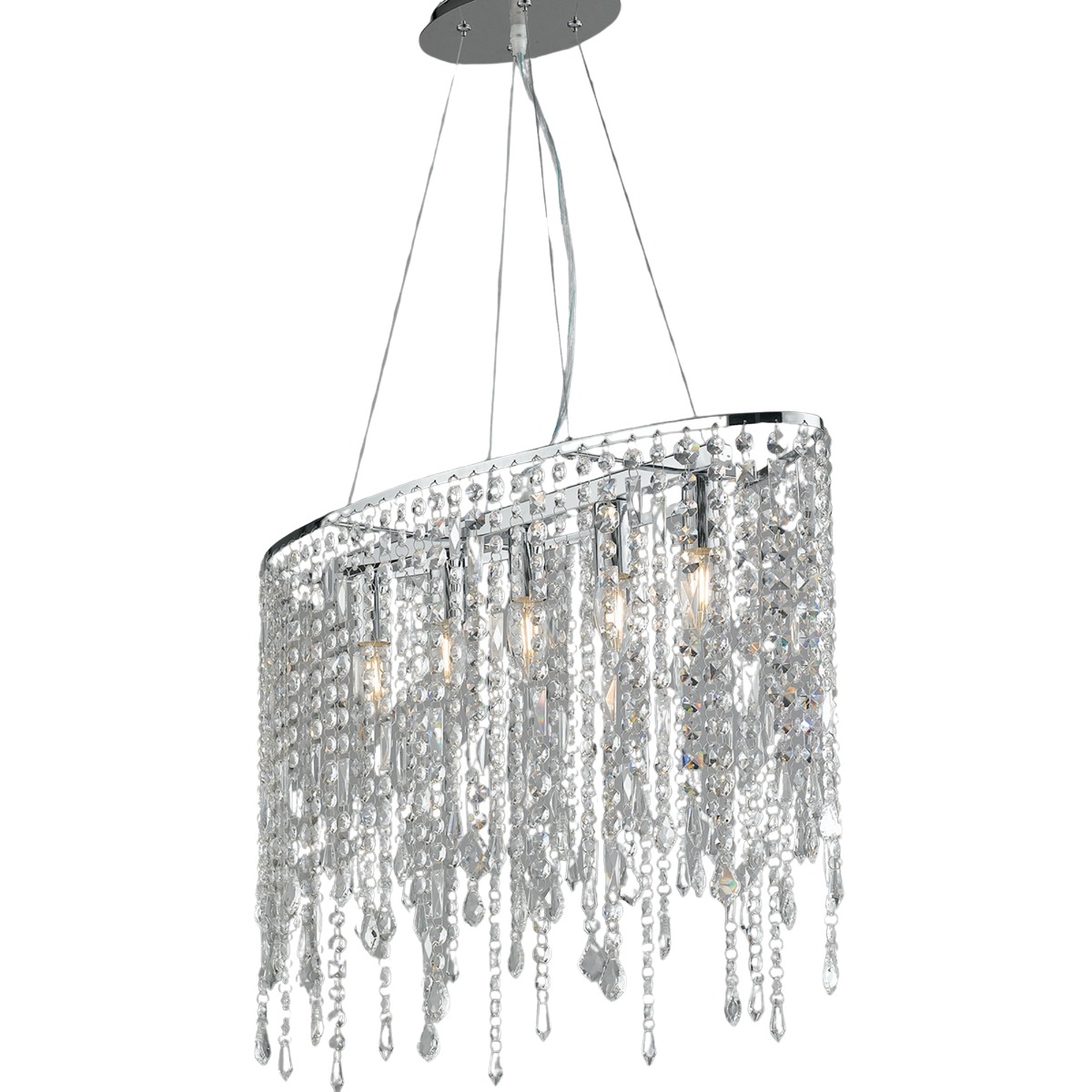 SOSPENSIONE BREEZE CROMATO 66.5X23.5 H. 140CM - 5XE14 MAX 40W 