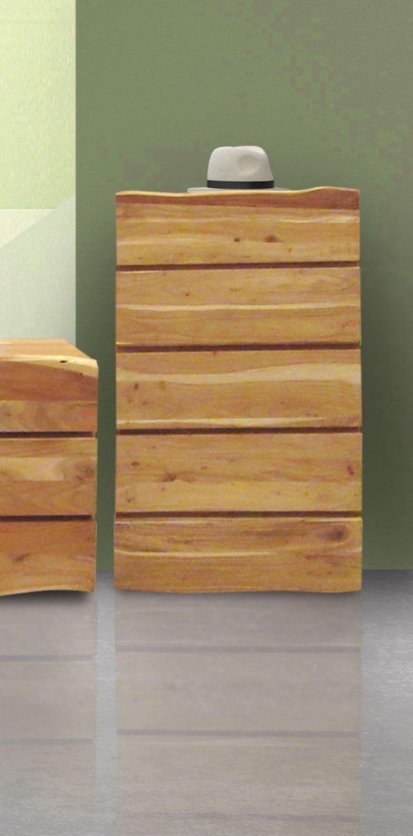 CASSETTIERA 5 CASSETTI MOD. SPU-035 IN LEGNO SHEESHAM NATURALE 