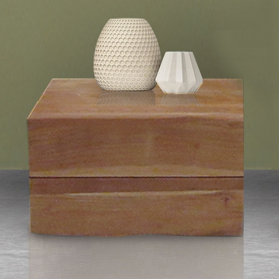 COMODINO MOD. SPU-033 IN LEGNO DI ACACIA TINTA NATURALE 