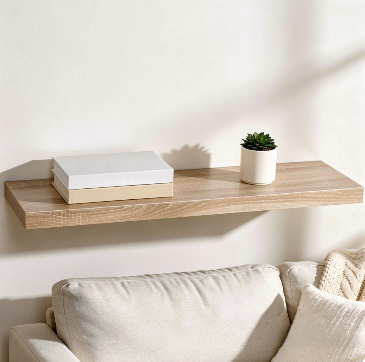 MENSOLA A MURO FIXY IN MDF CM 80X23.5 ROVERE NATURALE