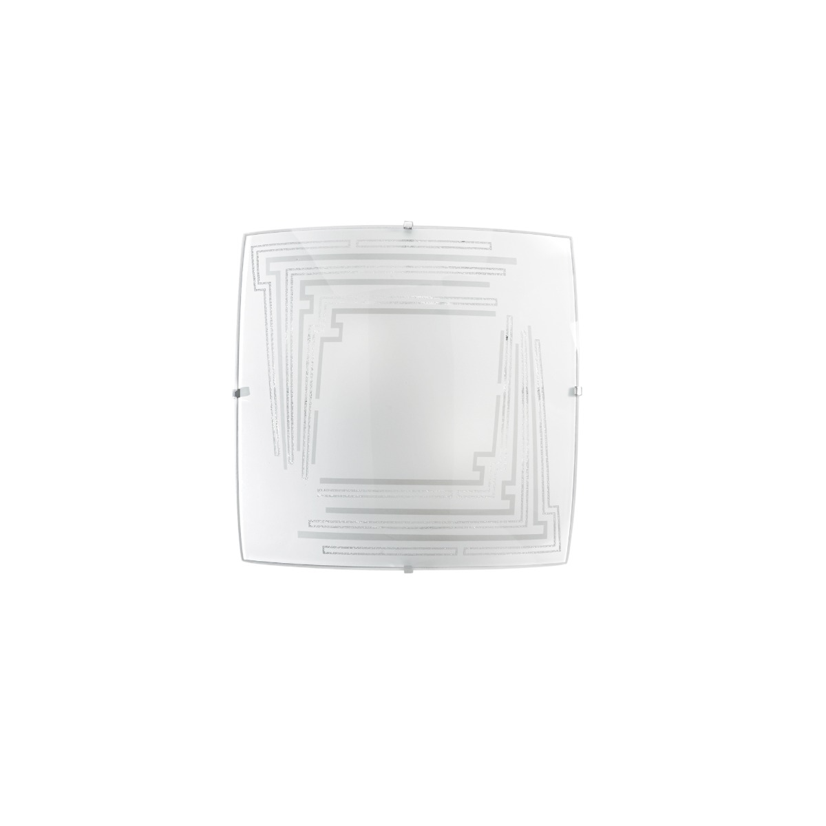 PLAFONIERA CONCEPT BIANCO E CROMO 30X30CM - 2XE27 MAX 60W 