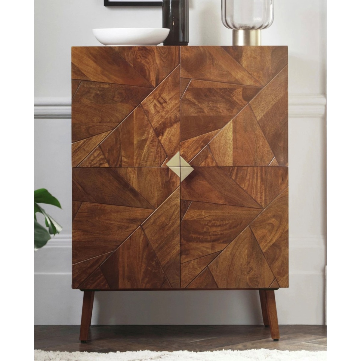 CREDENZA MOD. SMD-10 CM 85X40 H.110 IN LEGNO DI MANGO TINTA NOCE