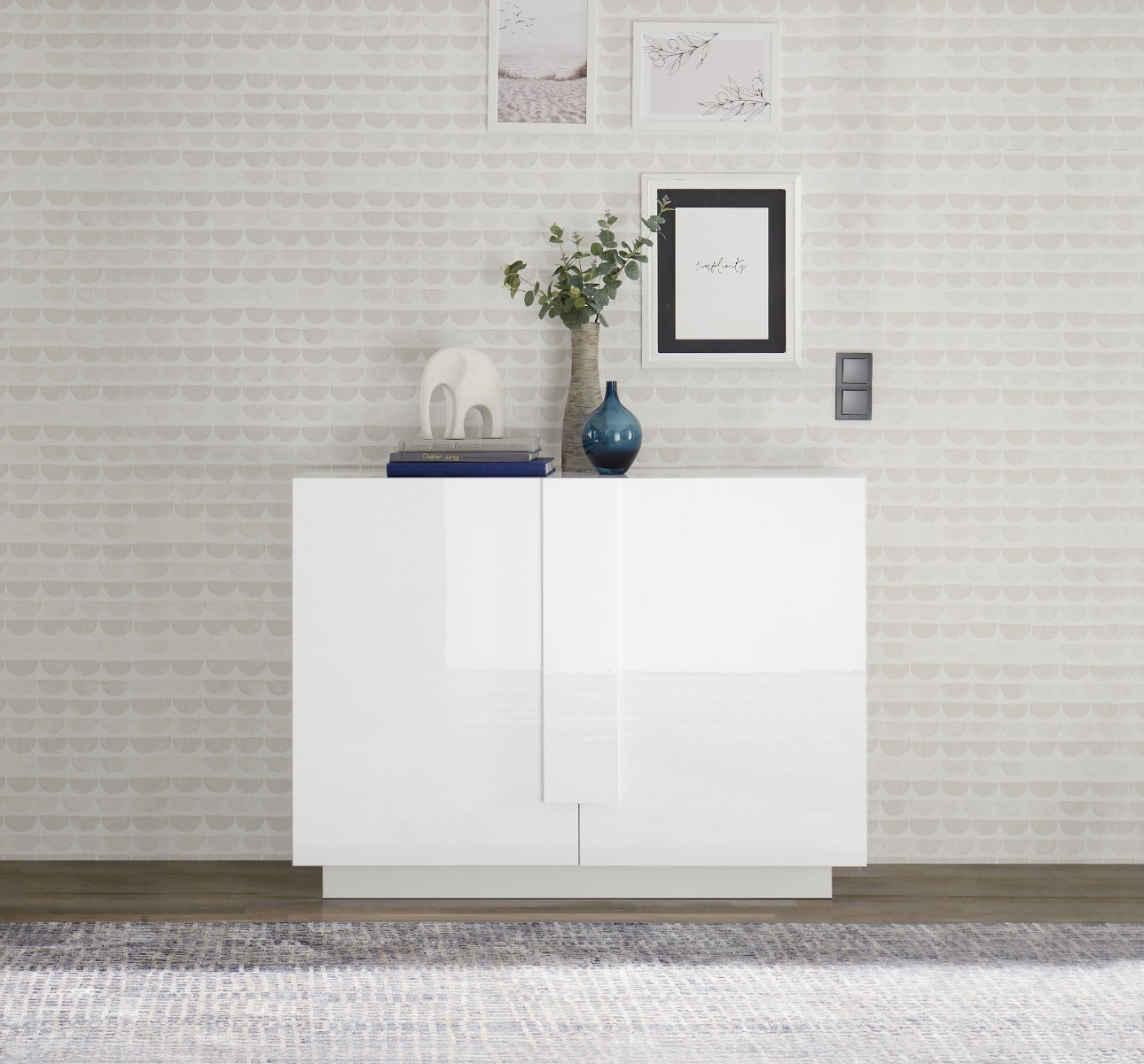 CREDENZA MOD. JUPITER CM 120X44 H. 90 BIANCO LUCIDO