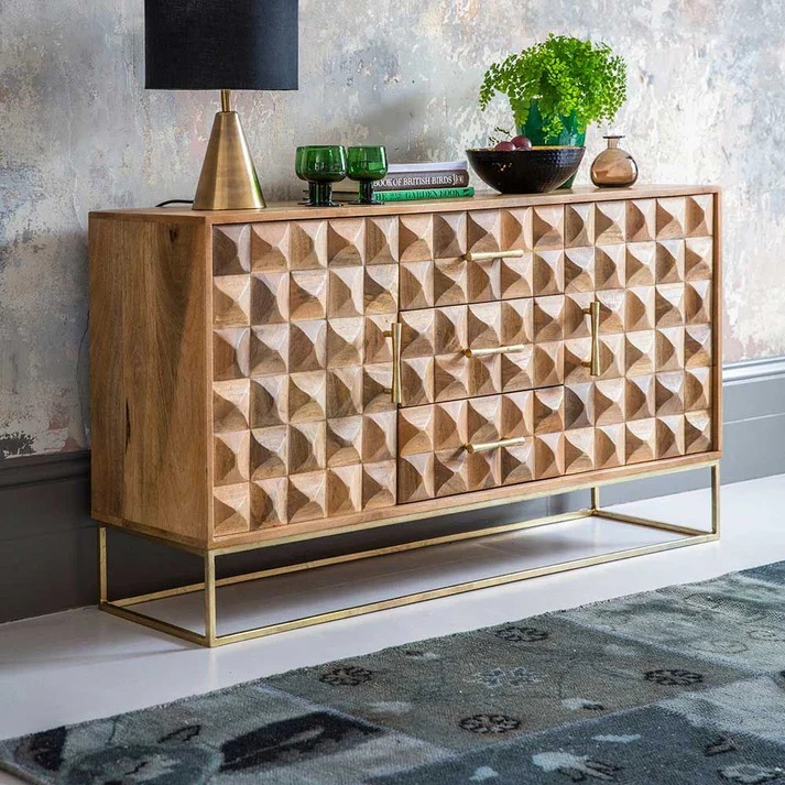 CREDENZA MOD. SDS CM 145X45 H. 80 IN LEGNO DI MANGO 