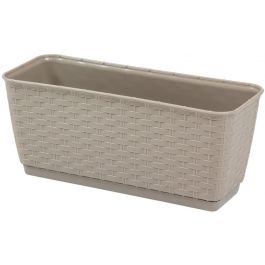 Prosperplast Ratolla Vaso Per Fiori Rotondo 11L In Plastica Riciclata - 30x30x26,4 Cm Marrone Scuro