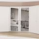 CABINA ARMADIO GINEVRA 118X118 H. 247 BIANCO FRASSINATO CON SPECCHIO