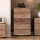 CASSETTIERA 5 CASSETTI MOD. SPU-035 IN LEGNO DI ACACIA TINTA NATURALE