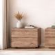 COMODINO MOD. SPU-033 IN LEGNO DI ACACIA TINTA NATURALE 