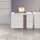 COMODINO MOD. RIVA CM 55.2X45.2 H.44.5 SNOW E OSSIDATO NOCE