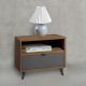 COMODINO INFINITO CM 59,6X40,5 H.55,5 NOCE BRERA E GRIGIO TITANIO LUCIDO