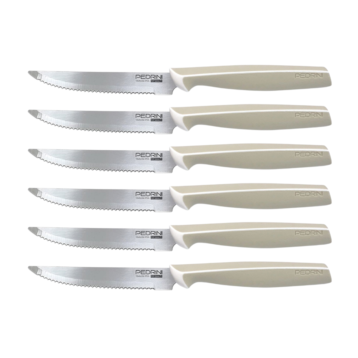 MasterClass Set 6 Coltelli Da Bistecca In Acciaio Inox: Lama Seghettata 11 Cm, Manico Rivettato, Design Classico Steakhouse, Lavabili In Lavastoviglie - 2