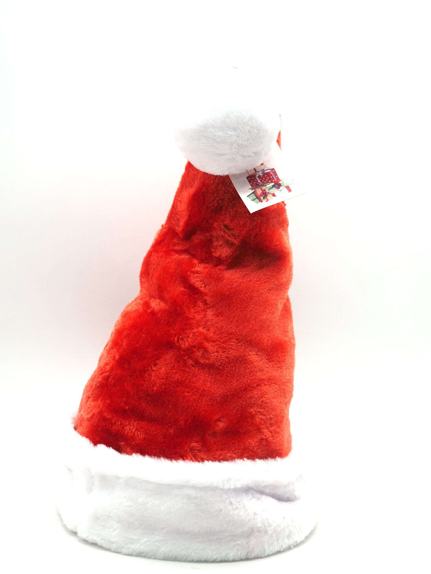 CAPPELLO NATALE DELUXE CON PELO ROSSO DIAM. 33 H. 50CM